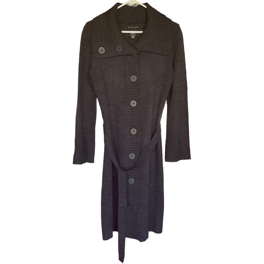 NEW YORK & CO. LONG SWEATER/DRESS BUTTON UP SIZE XS
